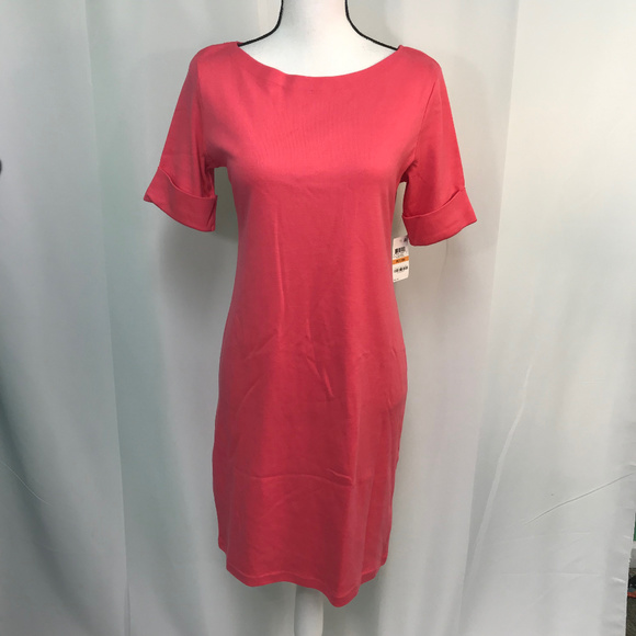 Karen Scott Dresses & Skirts - Peony Coral Cotton Short Sleeved Dress NWT